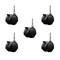 Service Caster 2'' Chair Casters Nylon Twin Wheel with Brakes 5/16'' Grip Neck Stem, 5PK SCC-GN02S50-NYS-B-5 - alternate 1